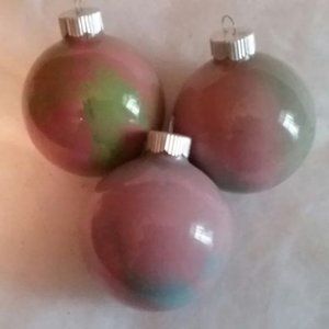 Set of 3 hand dripped Christmas ornaments